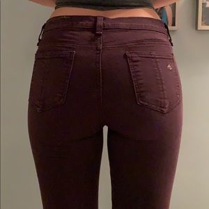 rag and bone maroon jeans
